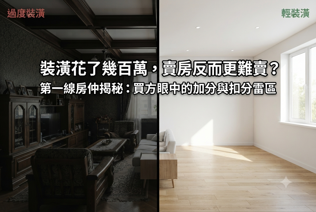 花了幾百萬裝潢，為什麼賣房反而更難賣？第一線房仲揭秘：買方眼中的「加分項」與「扣分雷區」