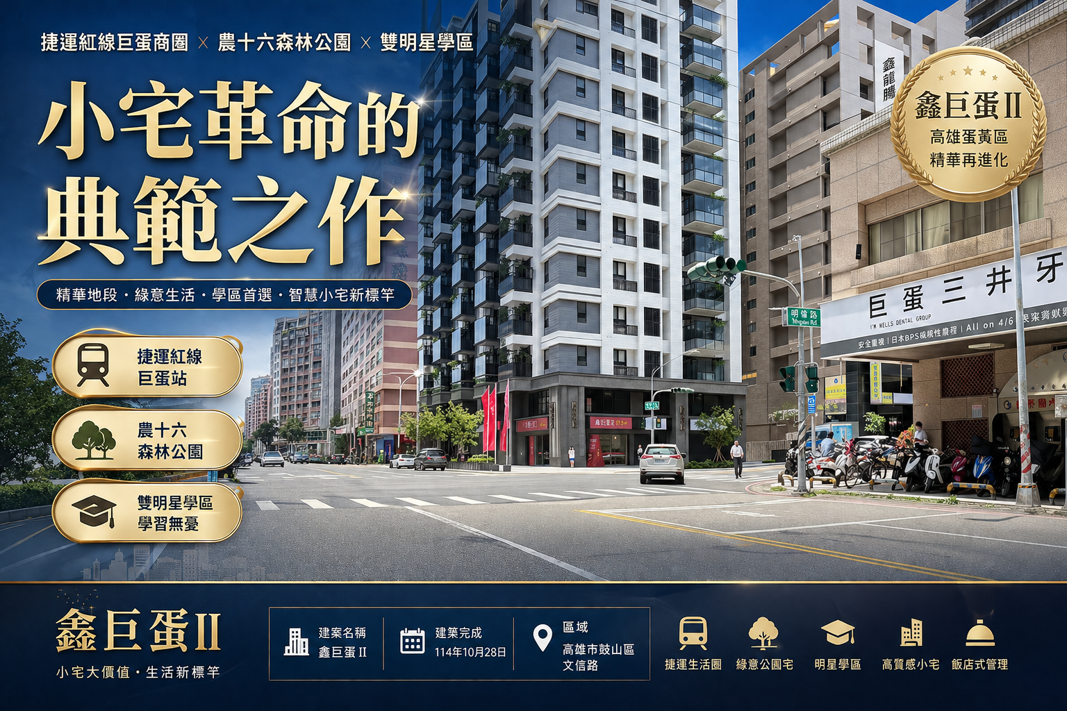 大高雄蛋黃區璀璨地標:鑫龍騰「鑫巨蛋 2」深度社區開箱與市場價值解析