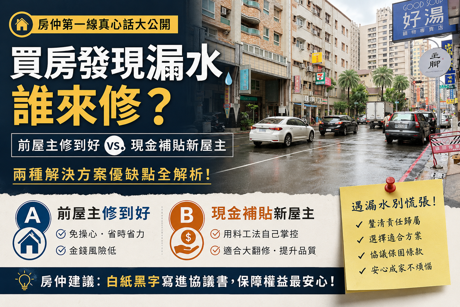 買房發現漏水誰來修?前屋主修到好 vs. 現金補貼新屋主,房仲第一線真心話大公開