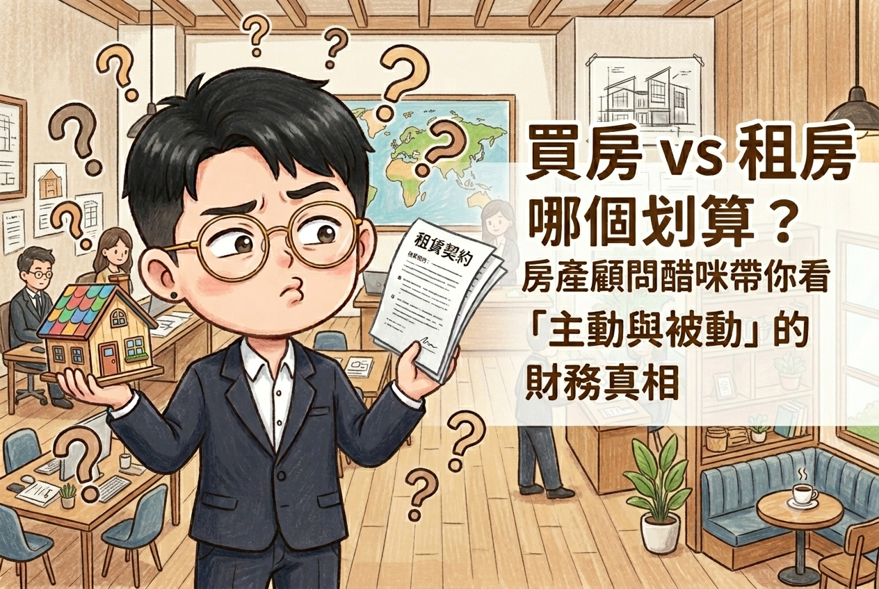 買房還是租房哪個划算?第一線房地產顧問拆解「主動與被動」的財務真相🤫