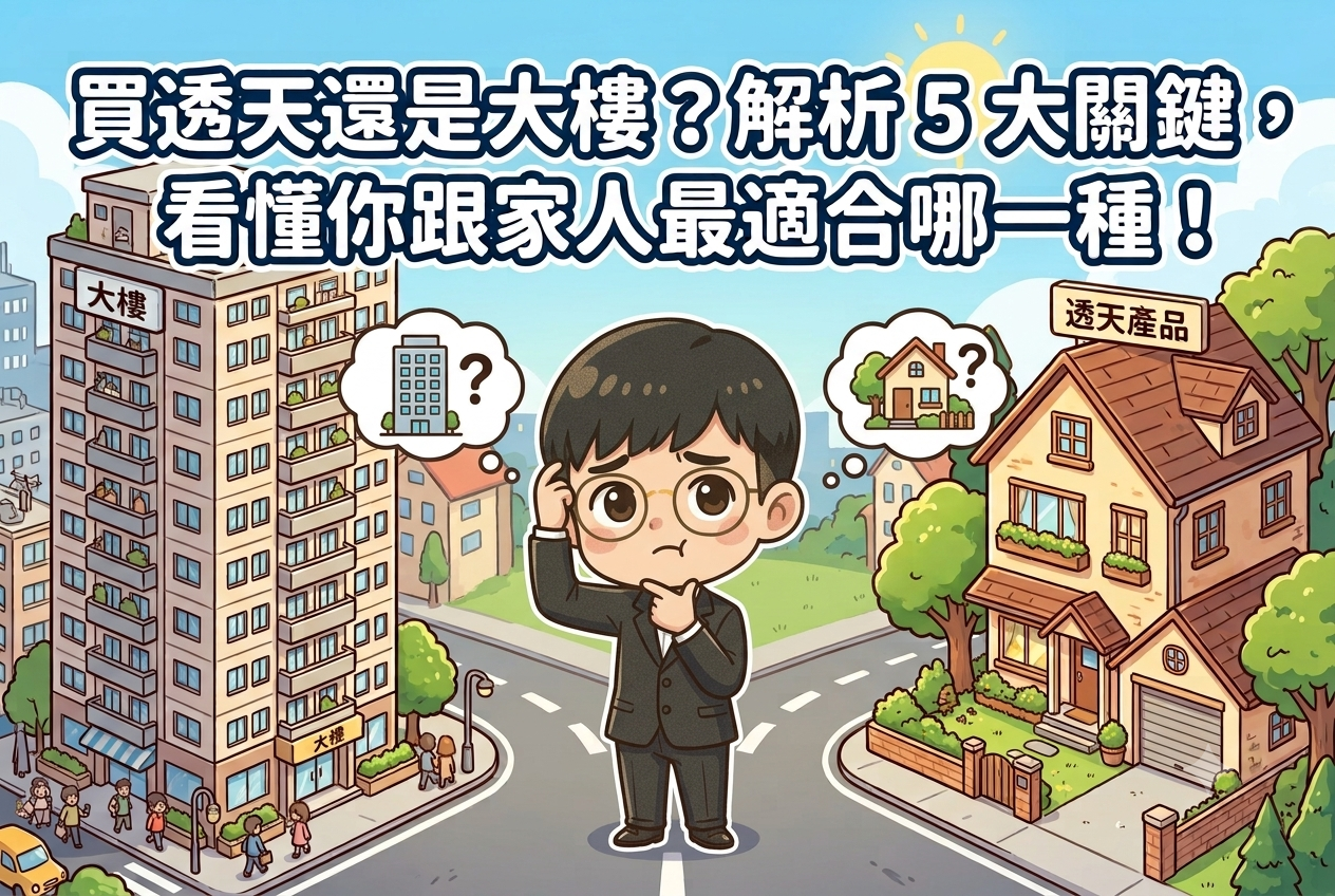 買透天還是大樓？醋咪解析 5 大關鍵，到底怎麼選才對？