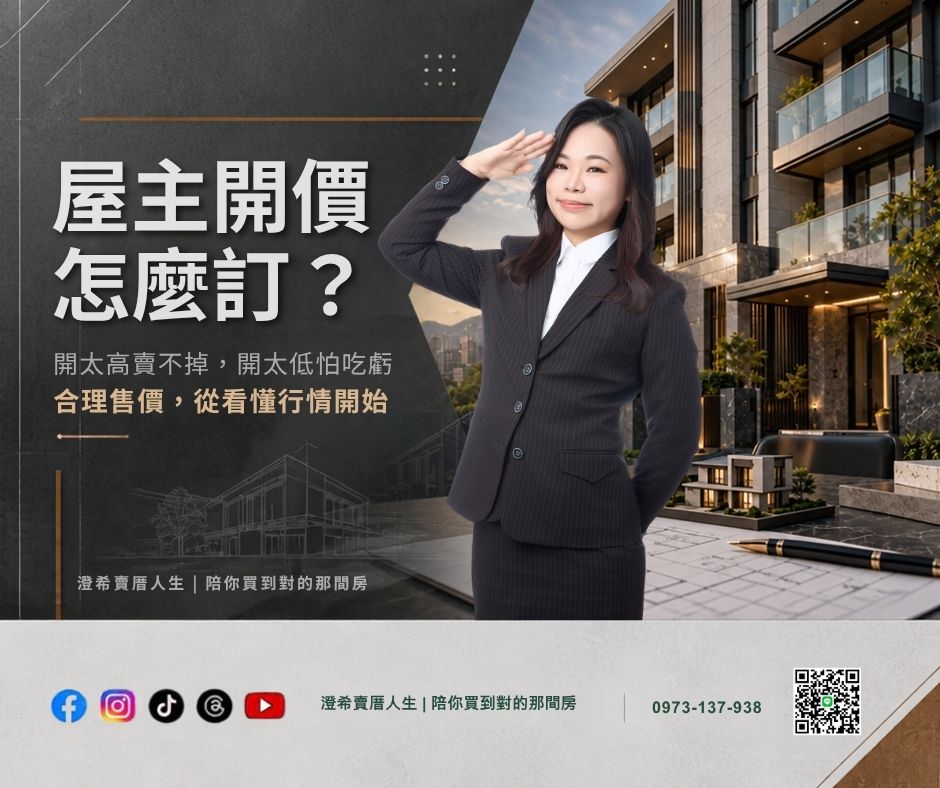 ╰┈➤【屋主開價怎麼訂？】開太高賣不掉、開太低又怕吃虧，合理售價怎麼抓？