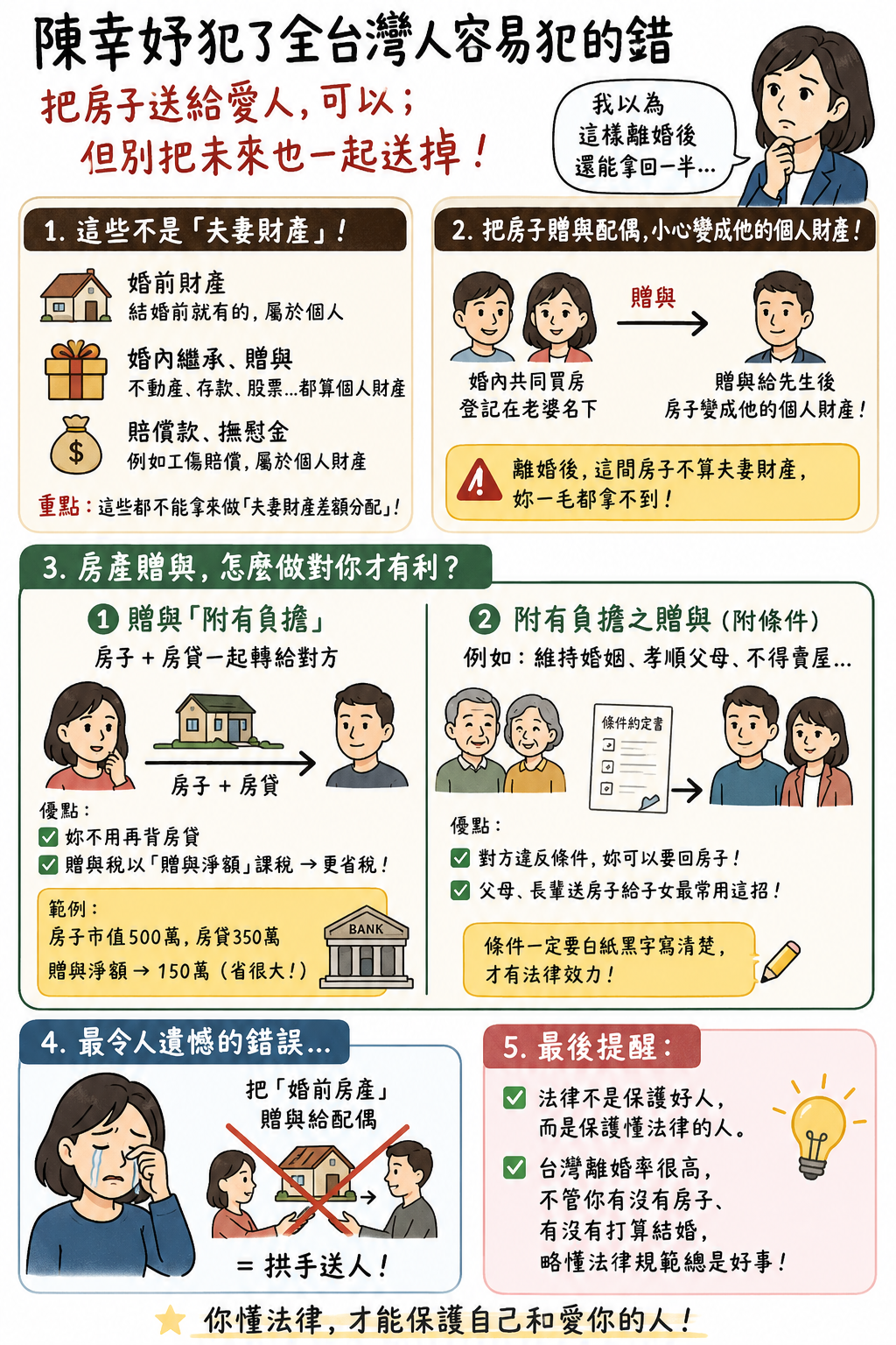 * 房子可以送給愛人,但別連自己的保障一起送掉