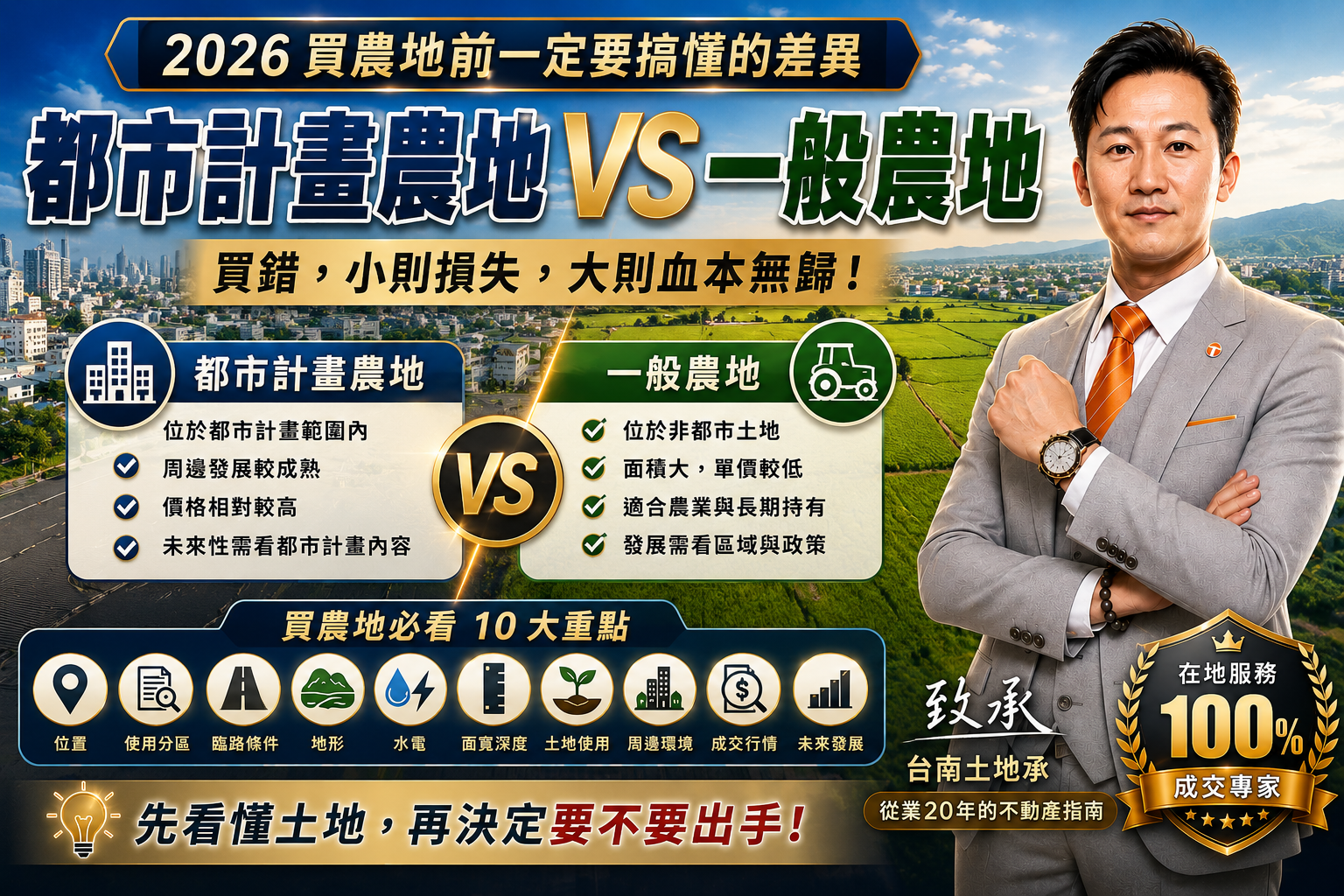 【台南農地研究室 EP10】都市計畫農地 vs 一般農地|2026 買農地前一定要搞懂的差異