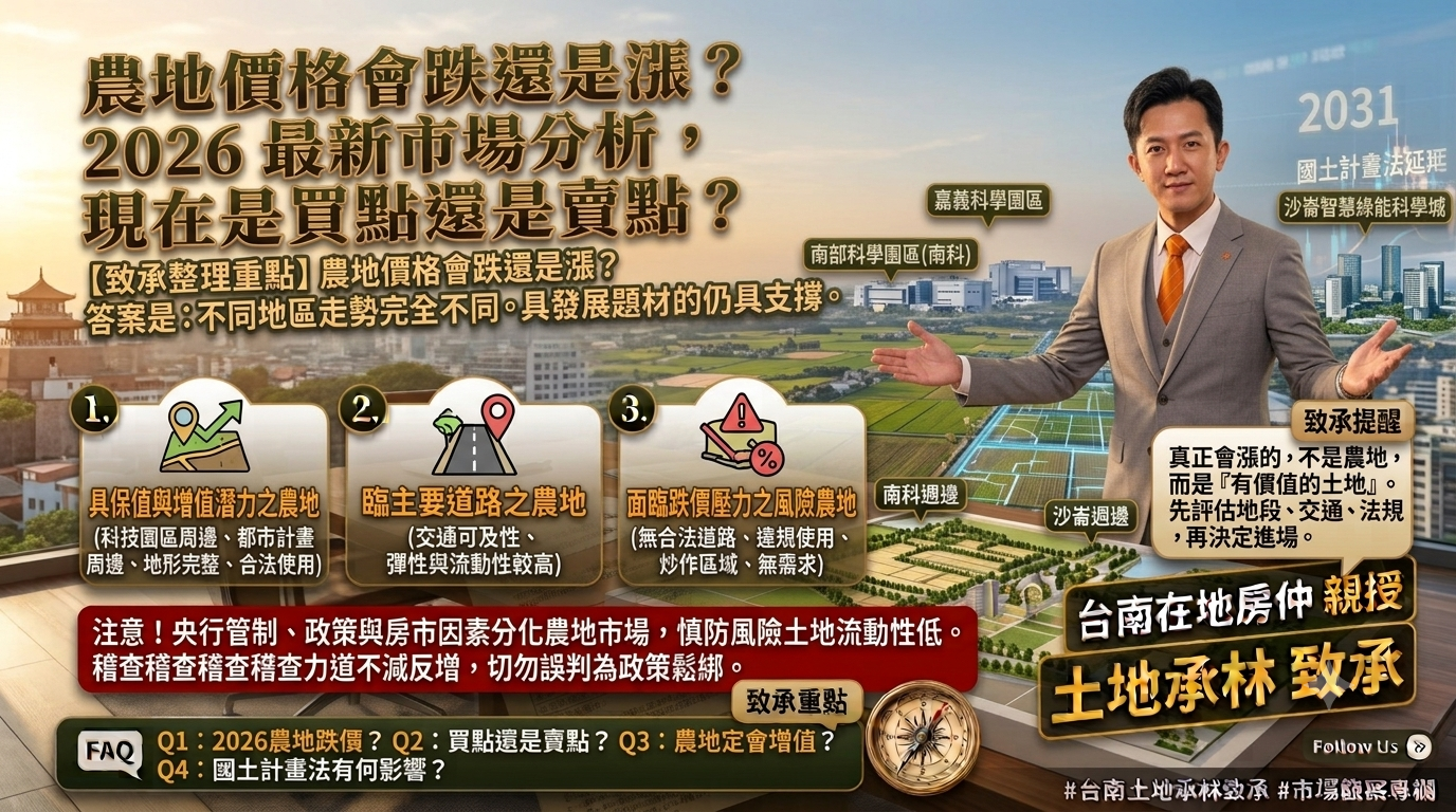 【台南農地研究室 EP07】台南房仲親授！2026 農地價格漲還是跌？現在進場還來得及嗎？