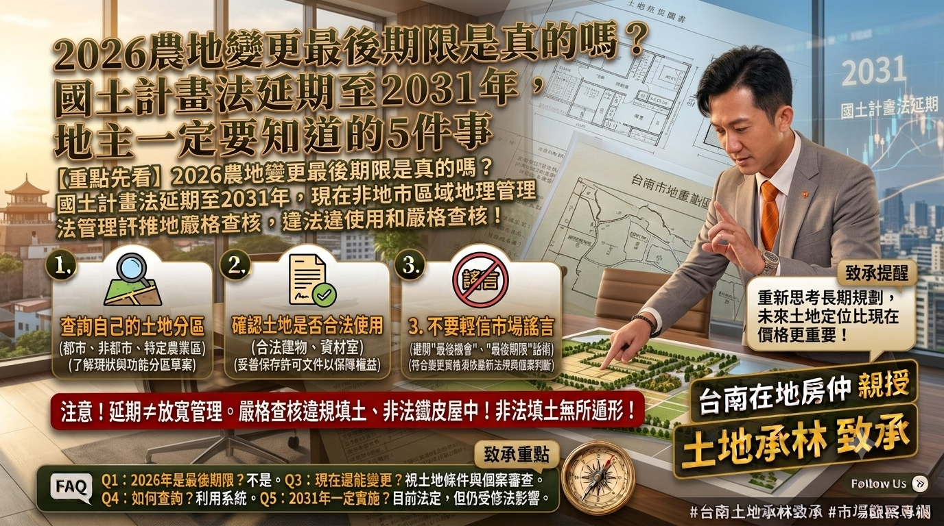 【台南農地研究室 EP06】2026農地變更最後期限是真的嗎？國土計畫法延期至2031年一次看懂
