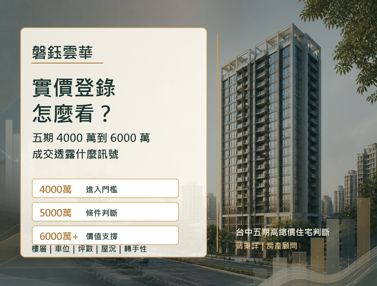 磐鈺雲華實價登錄怎麼看?五期 4000 萬到 6000 萬成交透露什麼訊號