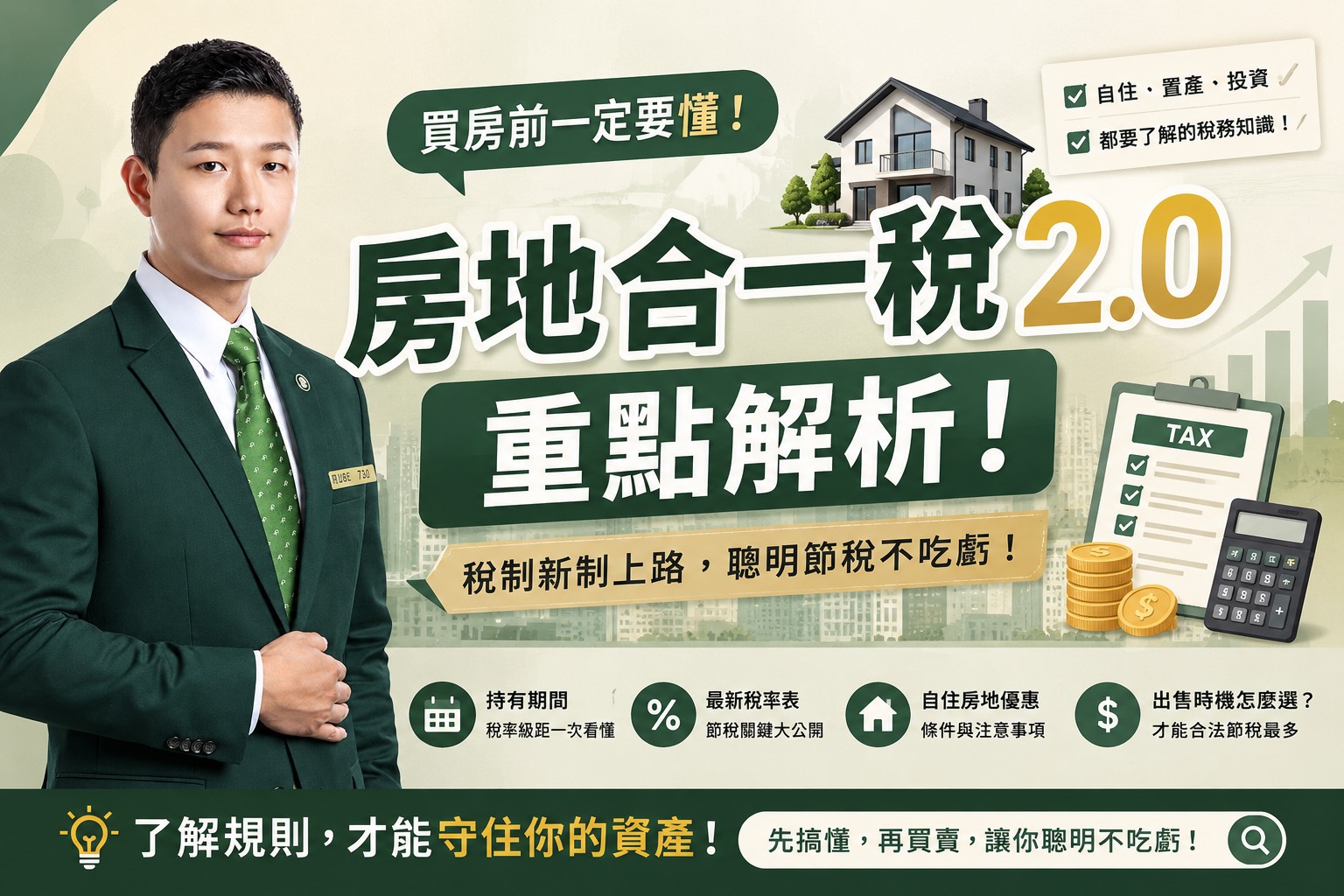 買賣房屋必看!房地合一稅2.0試算、400萬免稅條件與重購退稅實務全攻略