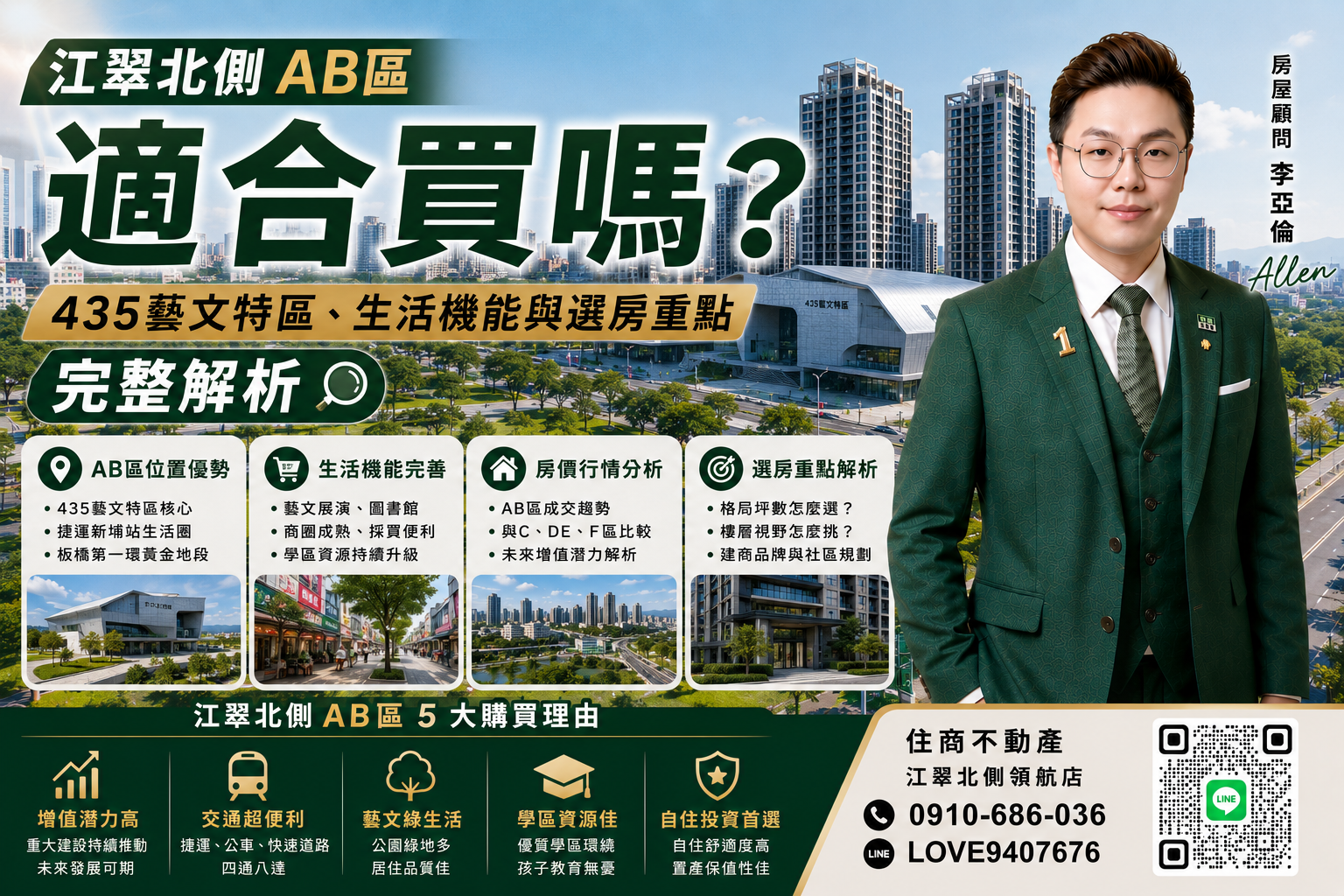 江翠北側AB區適合買嗎?435藝文特區、生活機能與選房重點完整解析