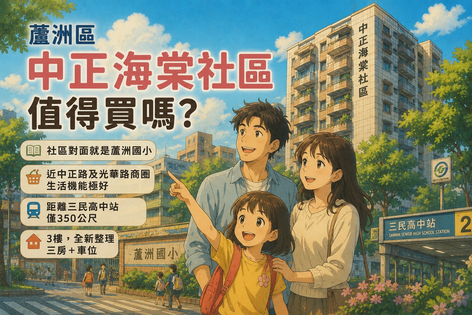 蘆洲中正海棠值得買嗎？捷運三民高中站生活圈優缺點、房價行情與評價完整解析