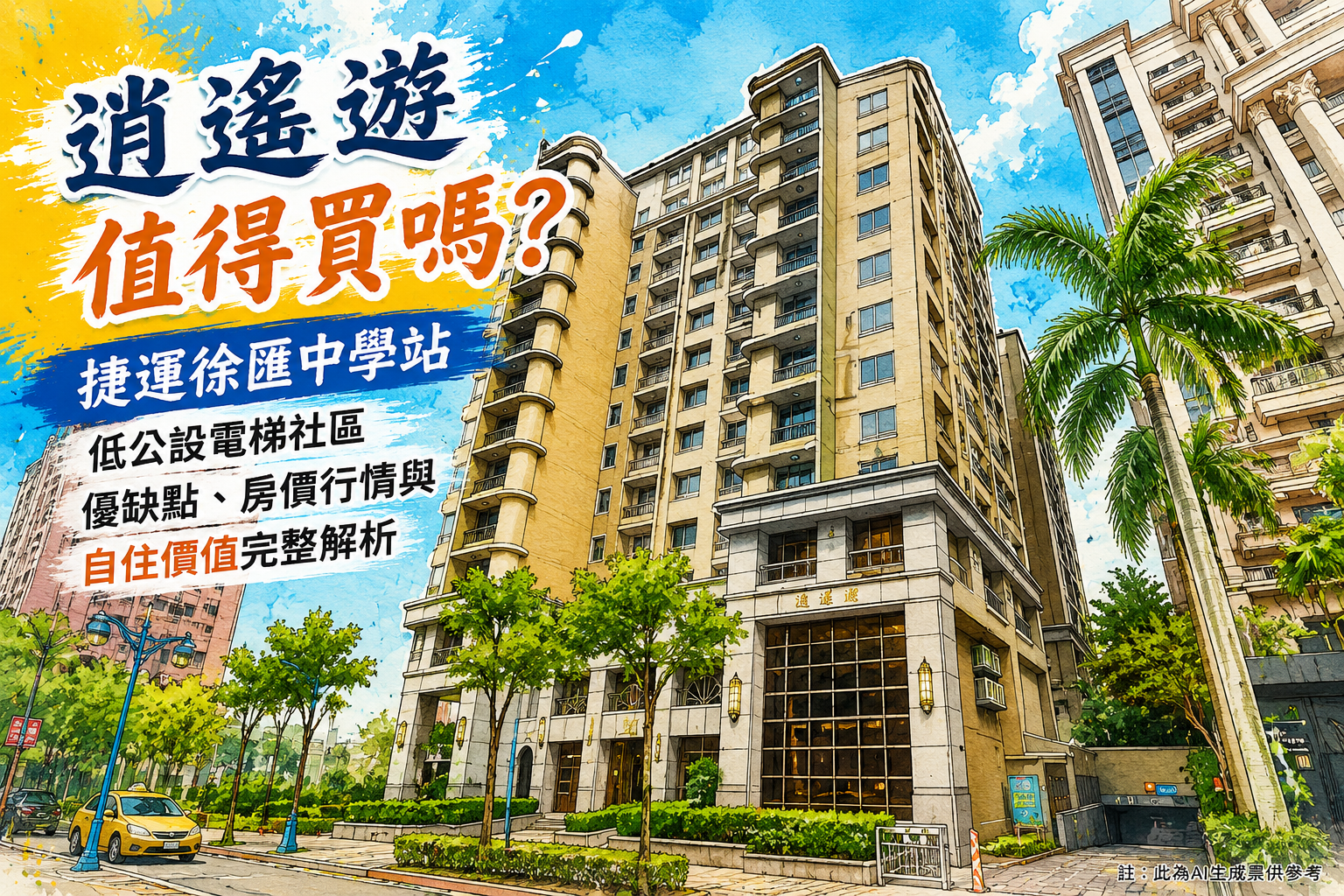 逍遙遊值得買嗎?捷運徐匯中學站低公設電梯社區優缺點、房價行情與自住價值完整解析