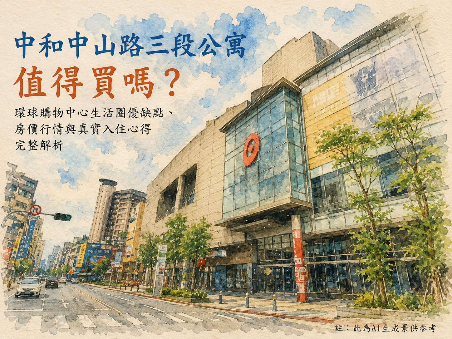 中和中山路三段公寓值得買嗎？環球購物中心生活圈優缺點、房價行情與真實入住心得完整解析