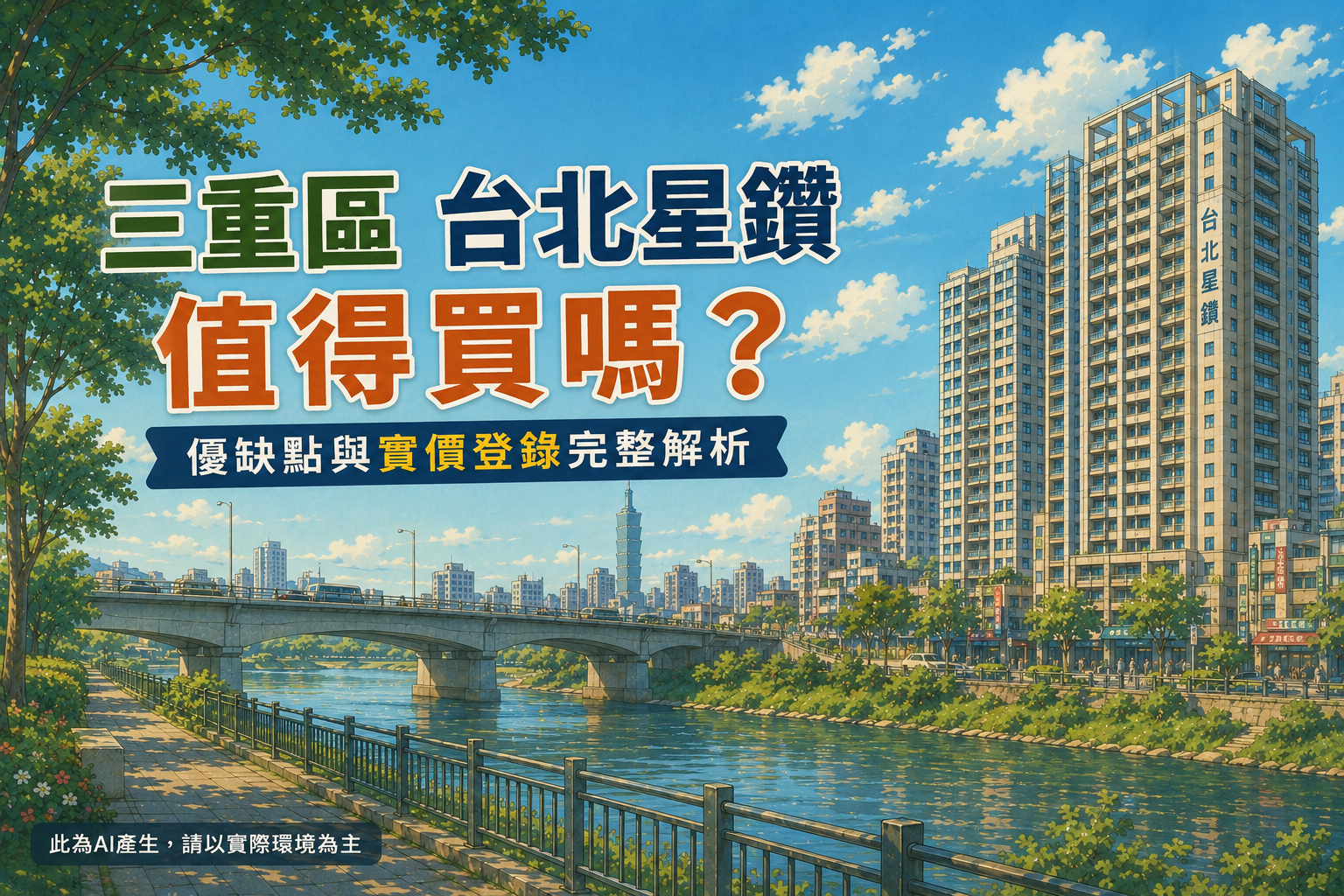 三重區台北星鑽值得買嗎？捷運台北橋站生活圈優缺點、實價登錄行情與低公設比自住價值完整解析