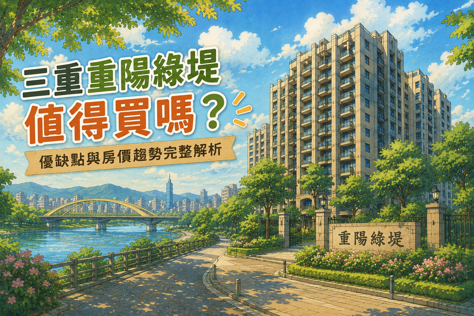 三重重陽綠堤值得買嗎?優缺點、房價行情與自住價值完整解析