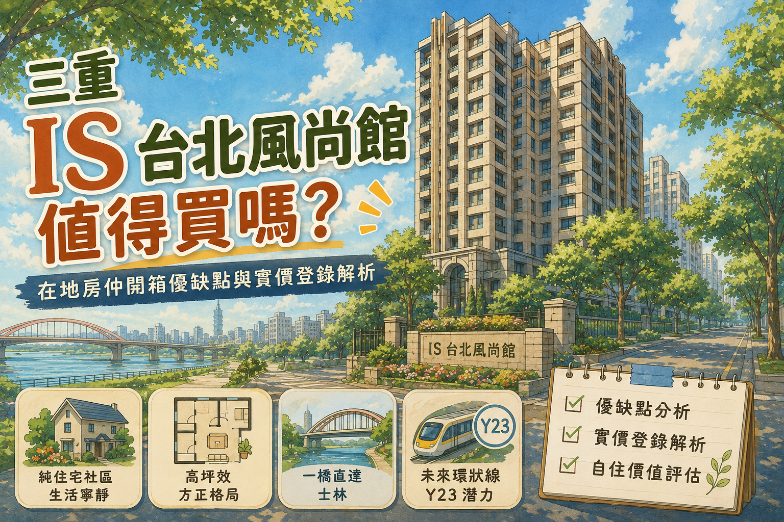 三重IS台北風尚館值得買嗎?重陽重劃區優缺點、實價登錄行情與自住價值完整解析