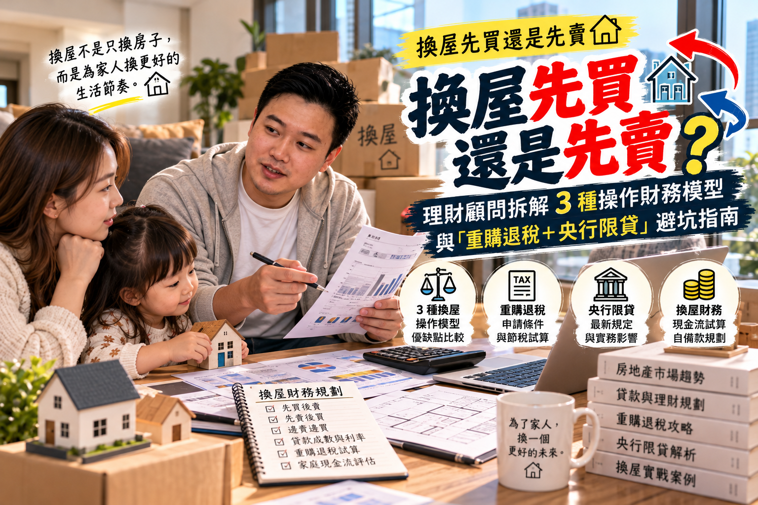 換屋先買還是先賣？理財顧問拆解 3 種操作財務模型與「重購退稅＋央行限貸」避坑指南