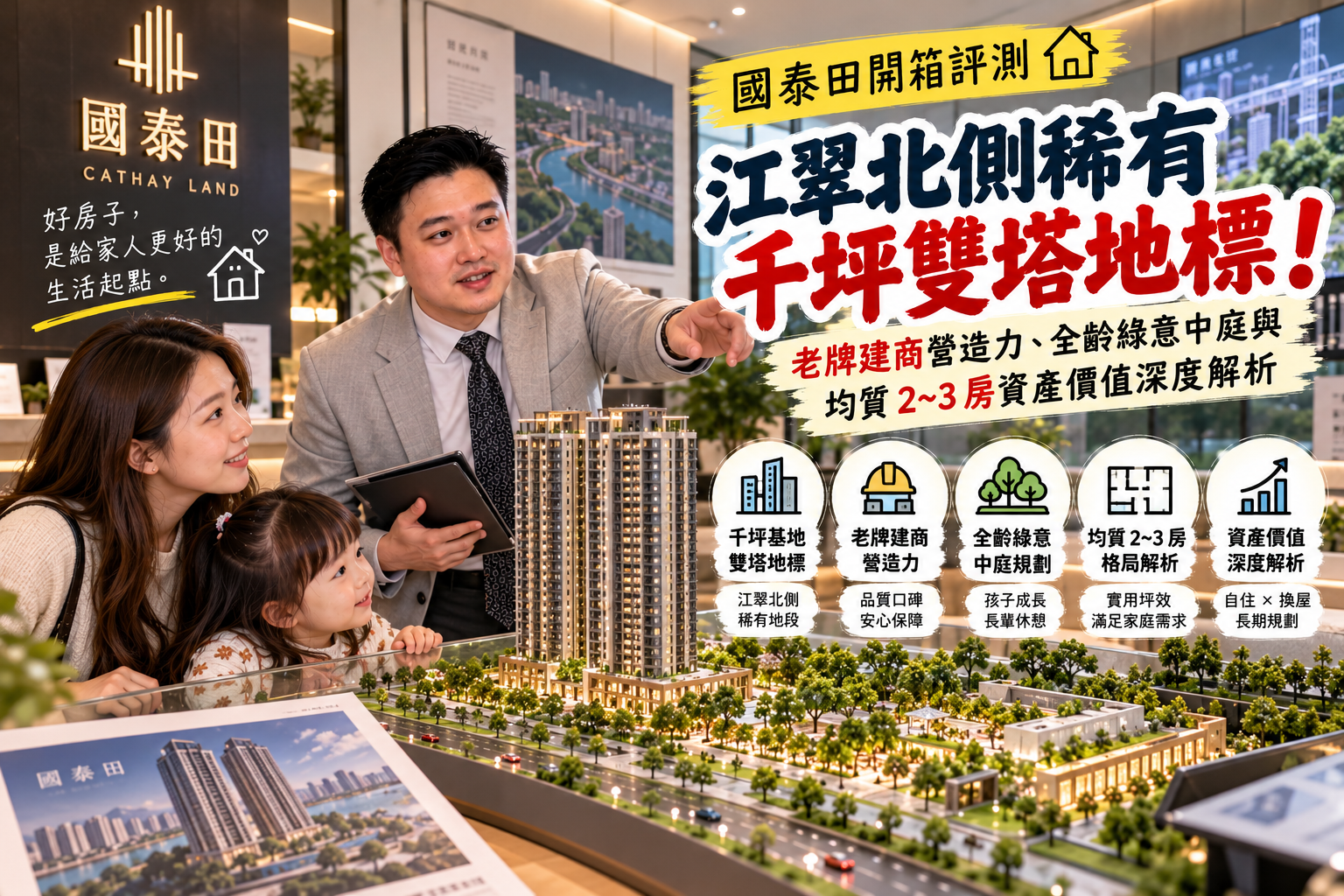 國泰田開箱評測：江翠北側稀有千坪雙塔地標！老牌建商營造力、全齡綠意中庭與均質 2~3 房資產價值深度解析
