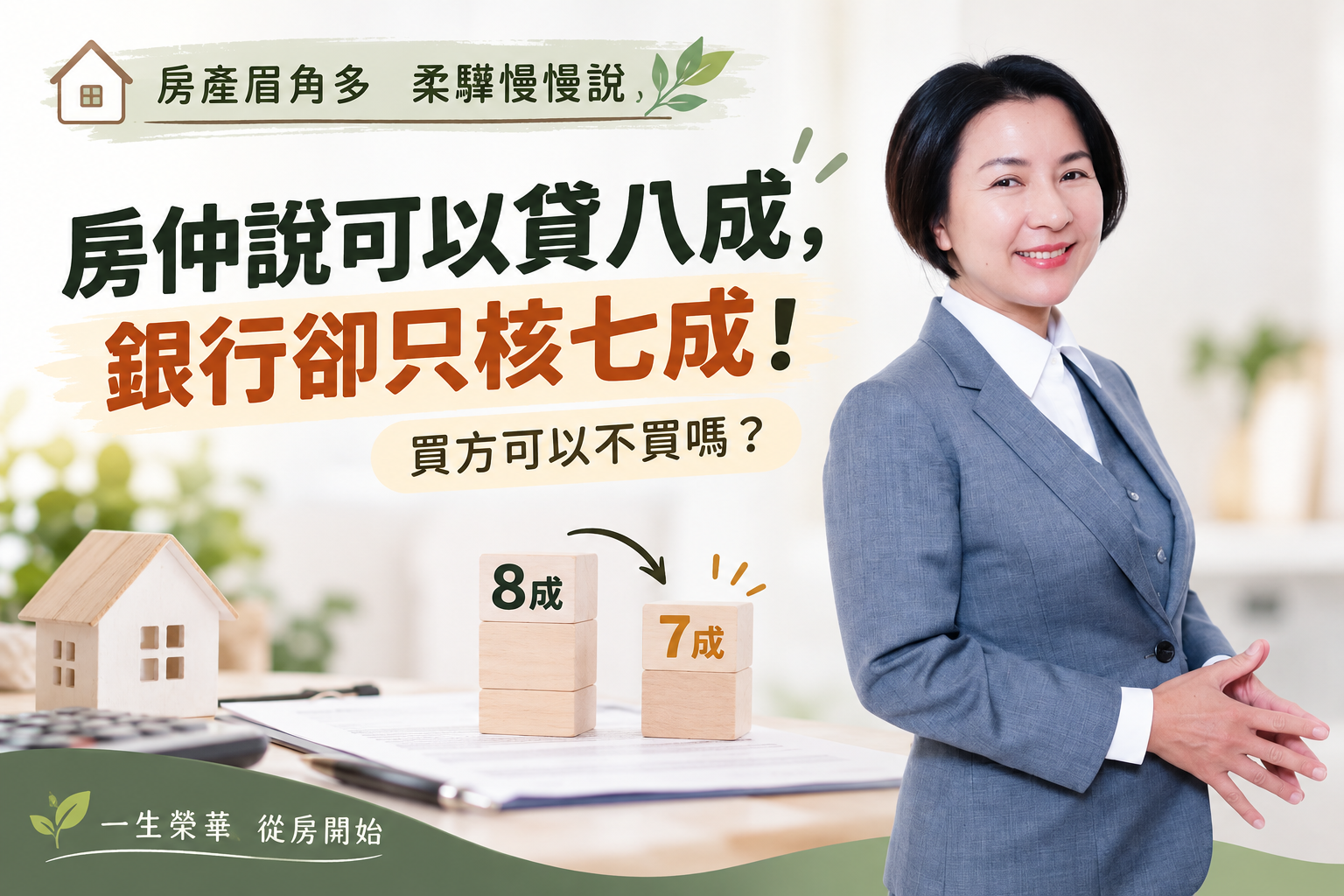 房仲說可以貸八成,銀行卻只核七成,買方可以不買嗎?