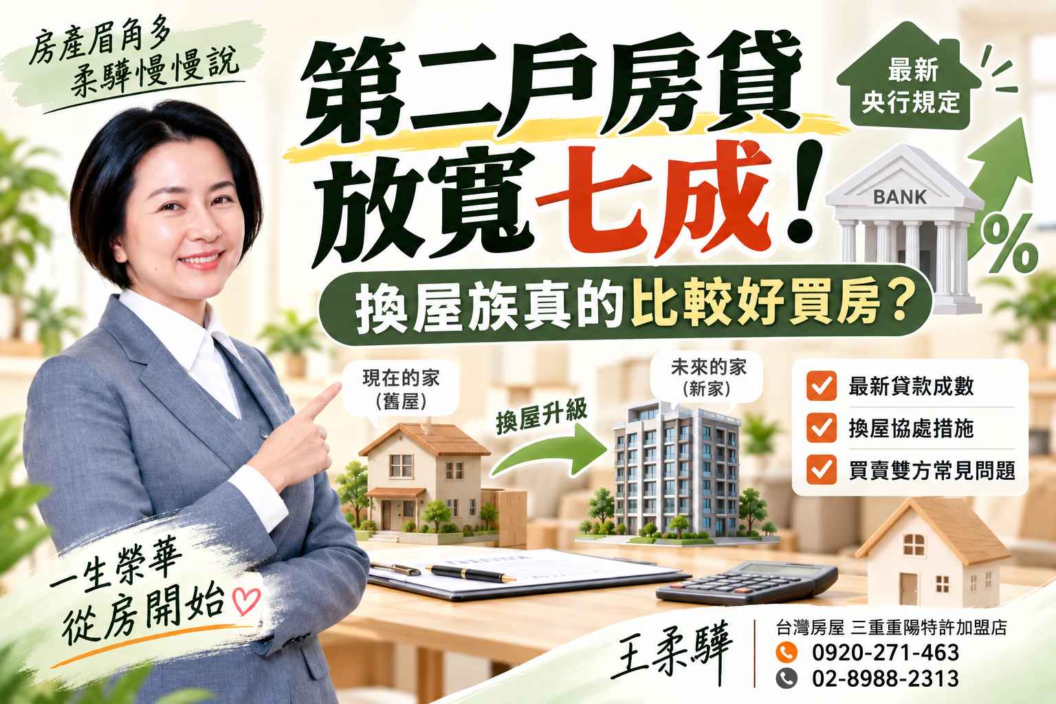 第二戶房貸放寬到七成，換屋族真的比較好買房了嗎？
