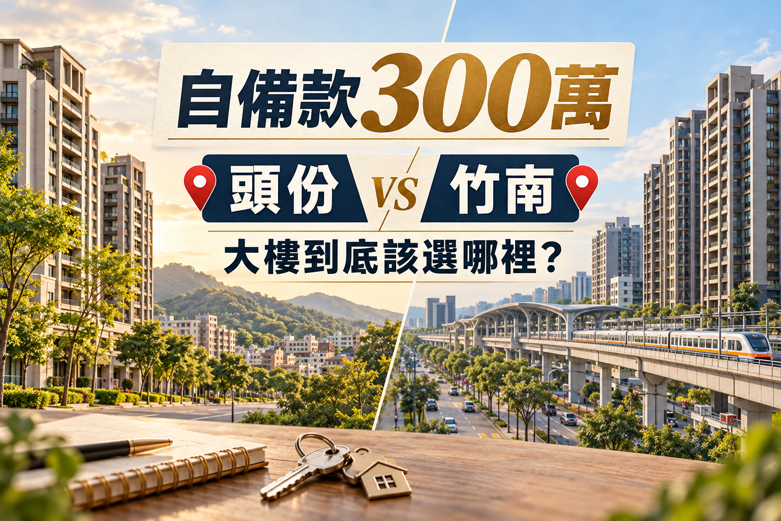 自備款300萬，到底要選頭份還是竹南的大樓？