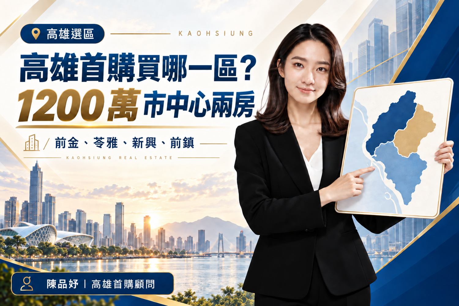 2026 高雄首購指南:總價 1200 萬市中心兩房買哪區?