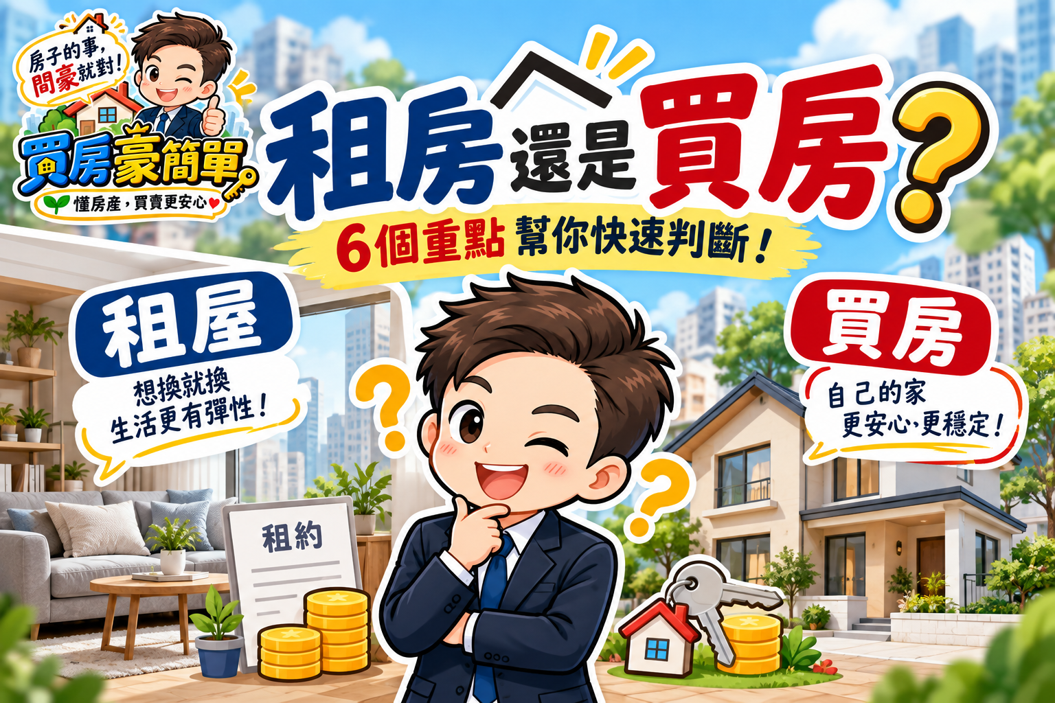 租房還是買房？別只比較房租跟房貸，先想清楚這6件事