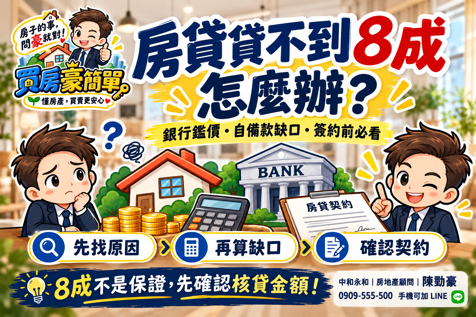房貸可以貸幾成? 房貸貸不到8成怎麼辦？買房前先確認這5件事