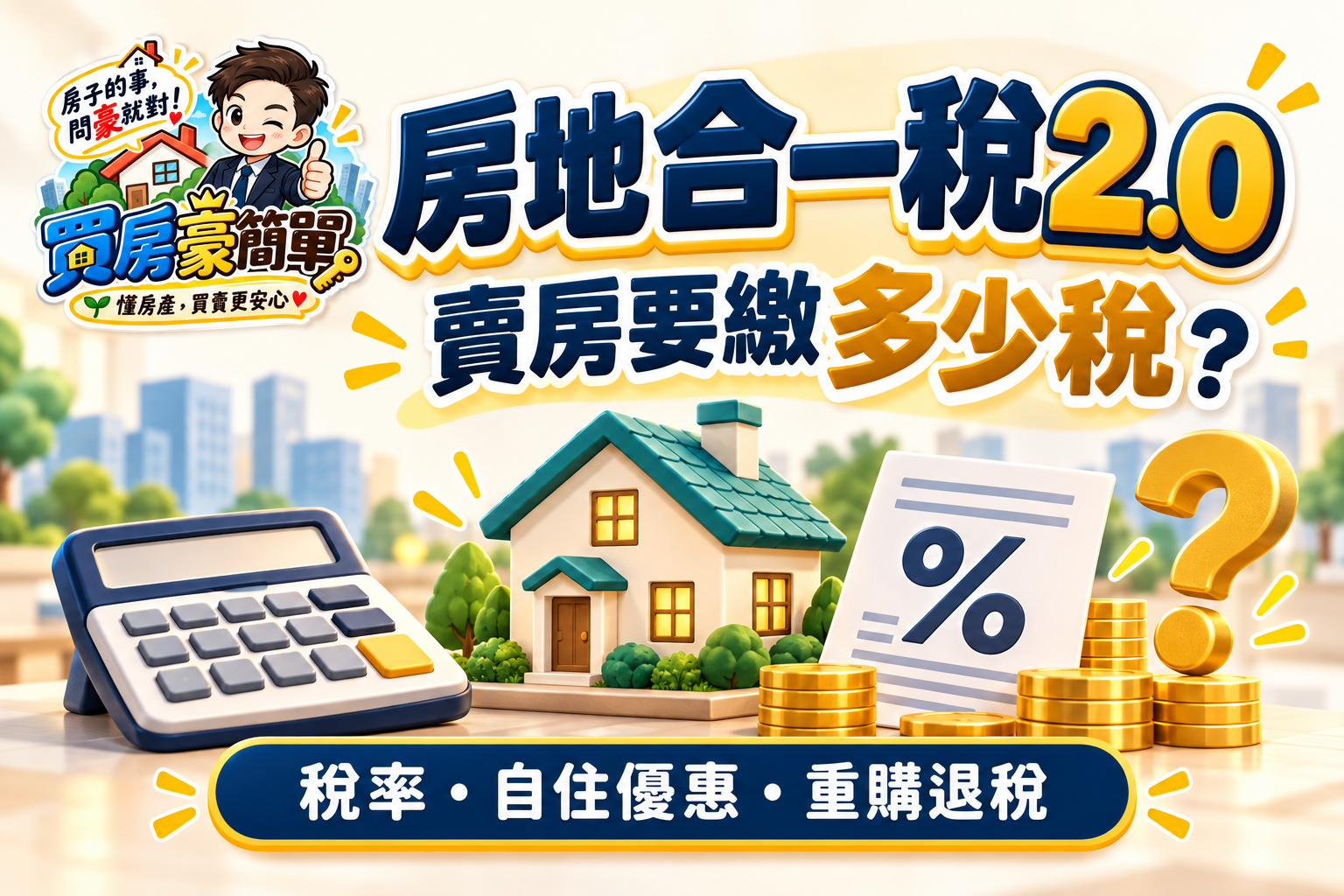 房地合一稅2.0怎麼算？賣房賺300萬，要繳多少稅？稅率與節稅重點一次看懂