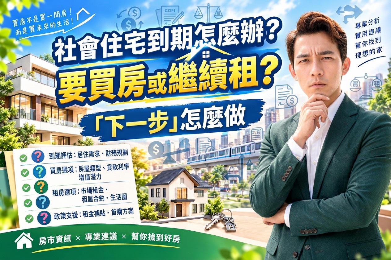社會住宅到期怎麼辦?續租限制、轉租市場房租成本與買房決策評估完整指南
