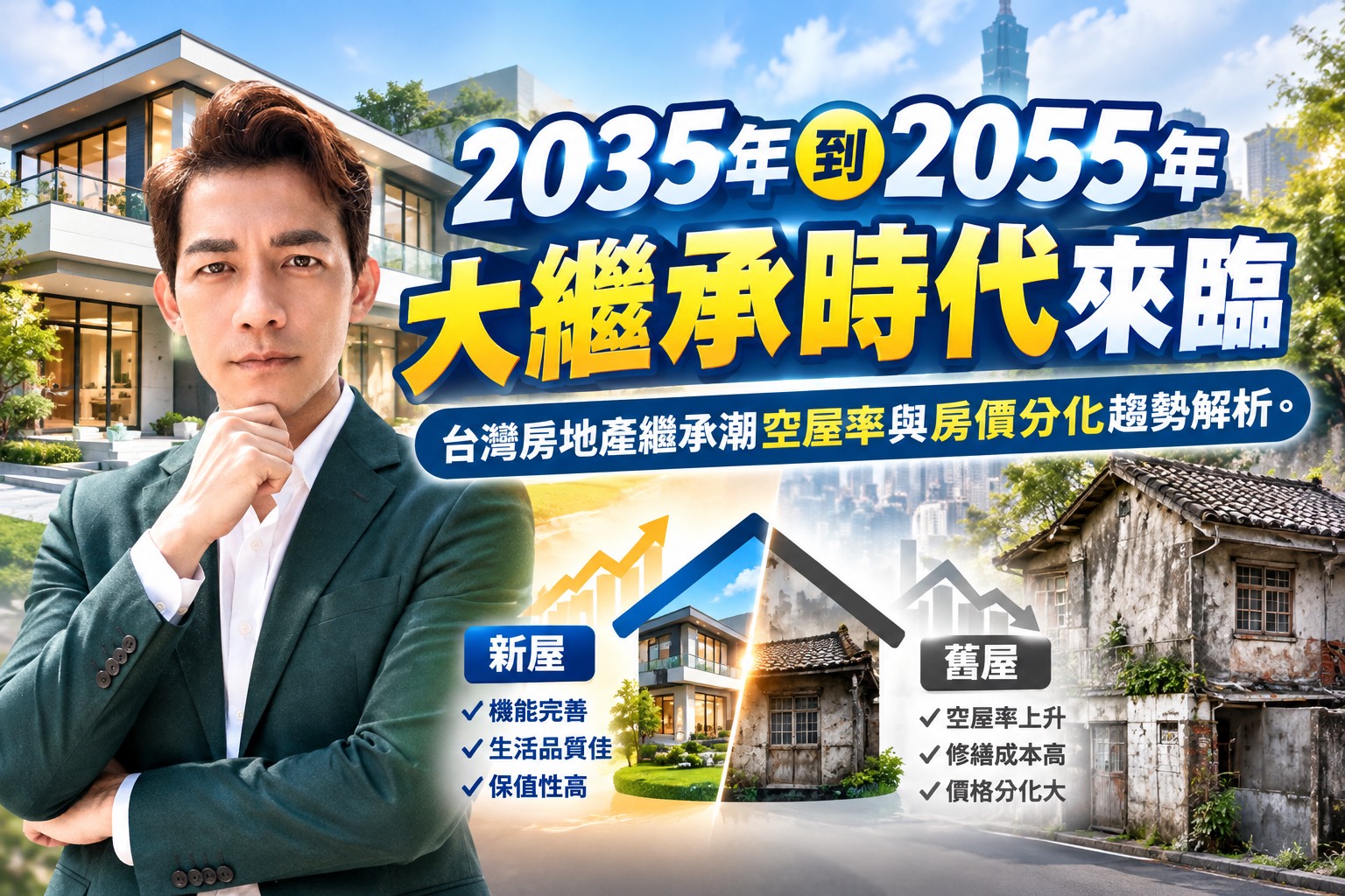 2035年~2055年 大繼承不動產時代來臨!繼承潮、空屋率與房價分化趨勢完整解析