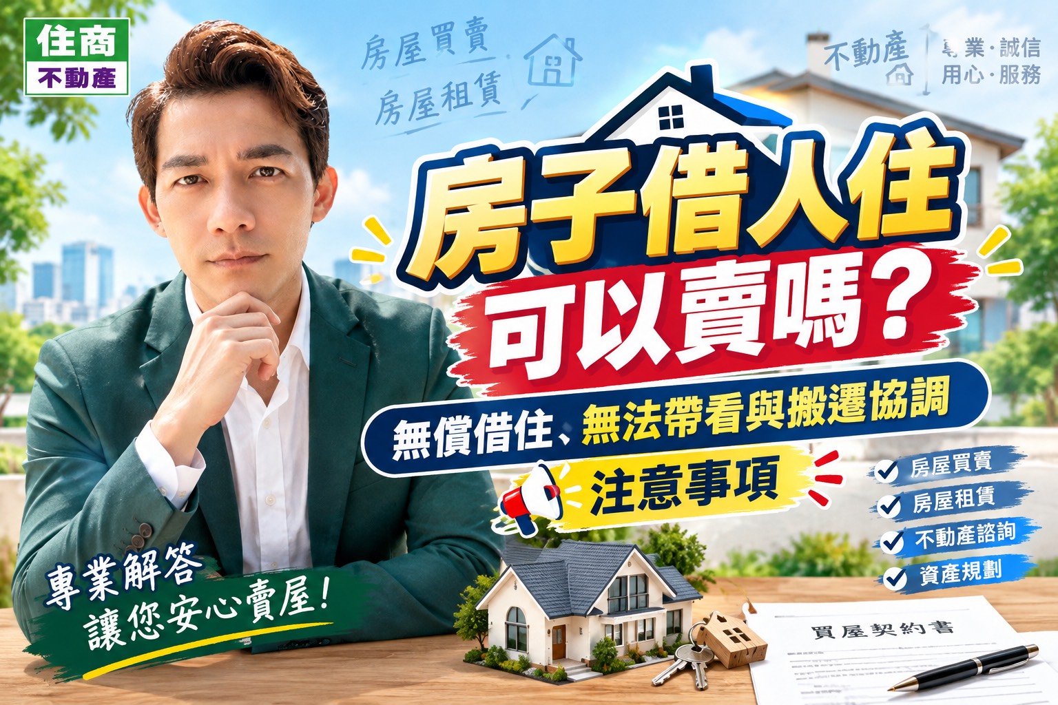 房子借人住可以賣嗎?無償借住、無法帶看與搬遷協調注意事項