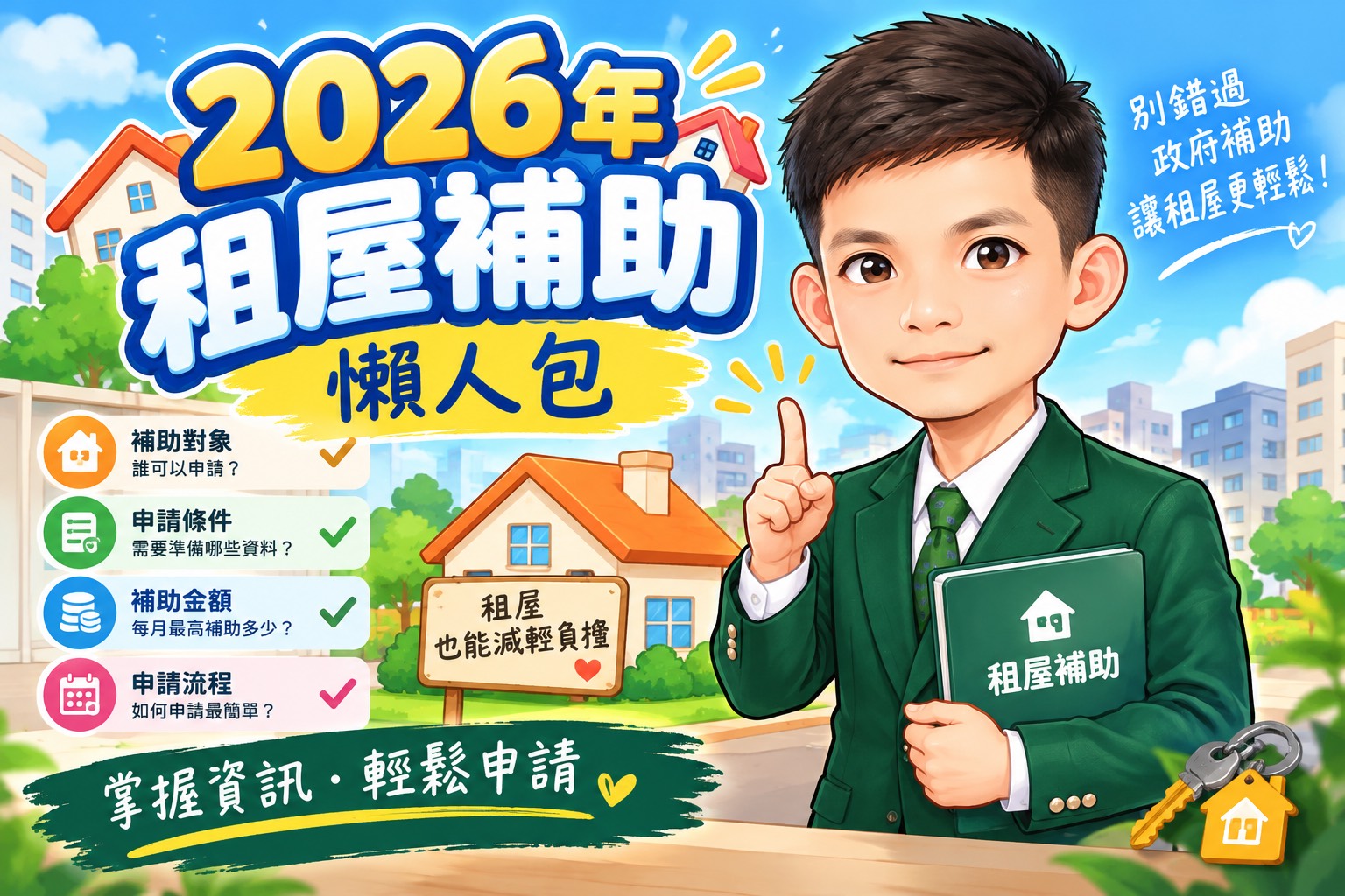 租屋補助怎麼申請？2026最新金額、條件、流程懶人包 一次簡易看懂 ~