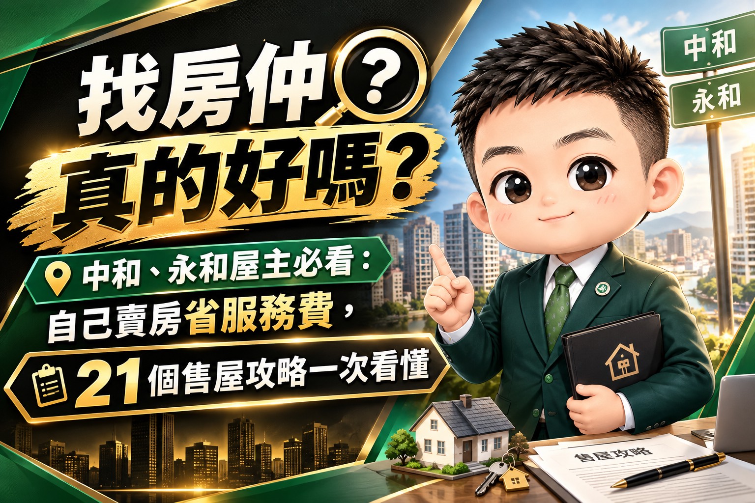 找房仲真的好嗎?中和、永和屋主必看:自己賣房省服務費,21 個售屋攻略一次看懂