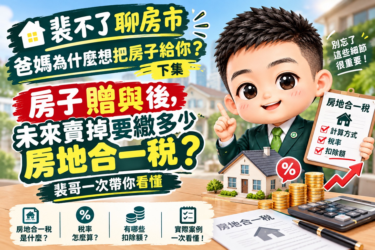 裴不了聊房事-爸媽為什麼想把房子給你？下集｜房子贈與後，未來賣掉要繳多少房地合一稅？裴哥一次帶你看懂