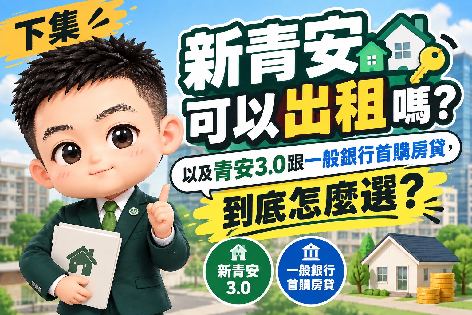 下集「新青安可以出租嗎?以及青安3.0跟一般銀行首購房貸,到底怎麼選?」