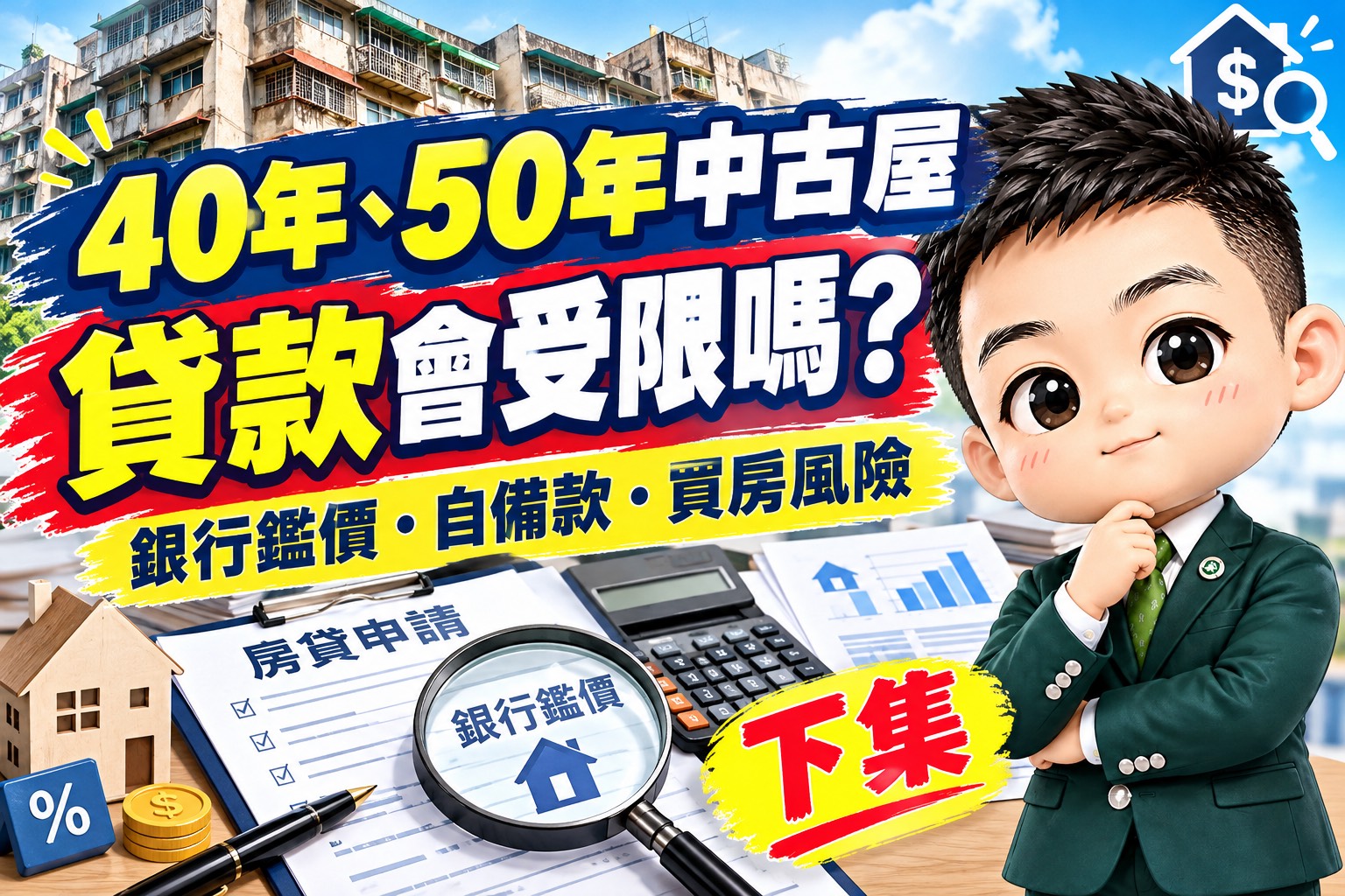 40年、50年中古屋貸款會受限嗎？銀行鑑價、自備款與買房風險一次看懂｜下集
