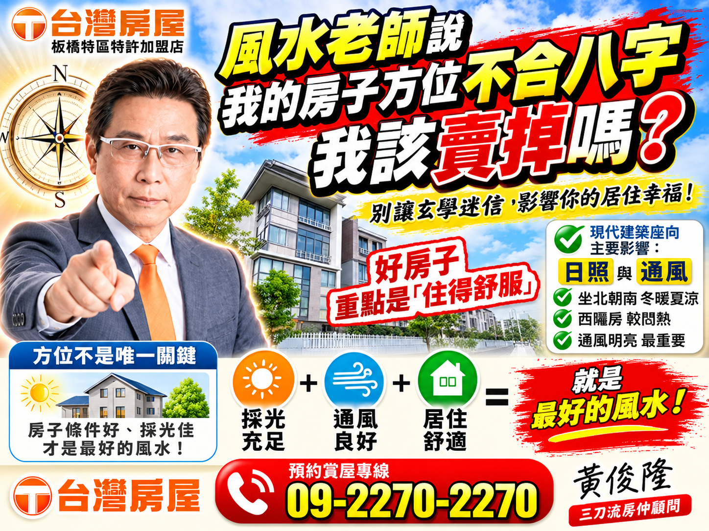 2026房子方位不合八字可以賣嗎？分析風水迷信、科學座向與換屋成本一次看懂
