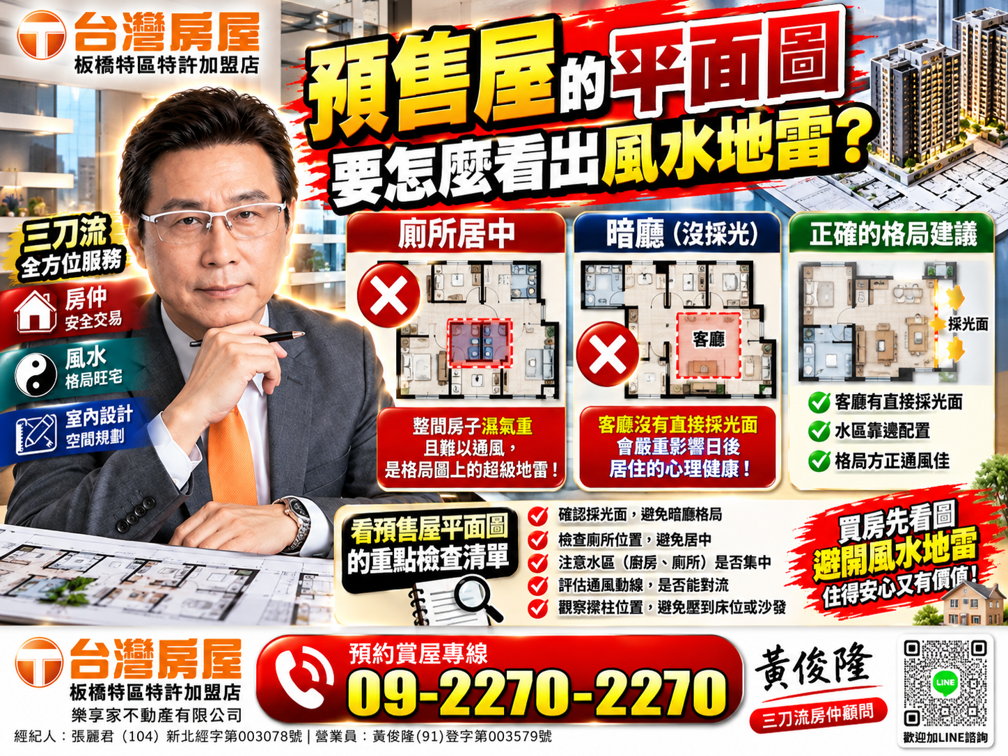 2026預售屋平面圖風水地雷可以買嗎？分析暗廳、廁所居中缺點與未來轉手一次看懂