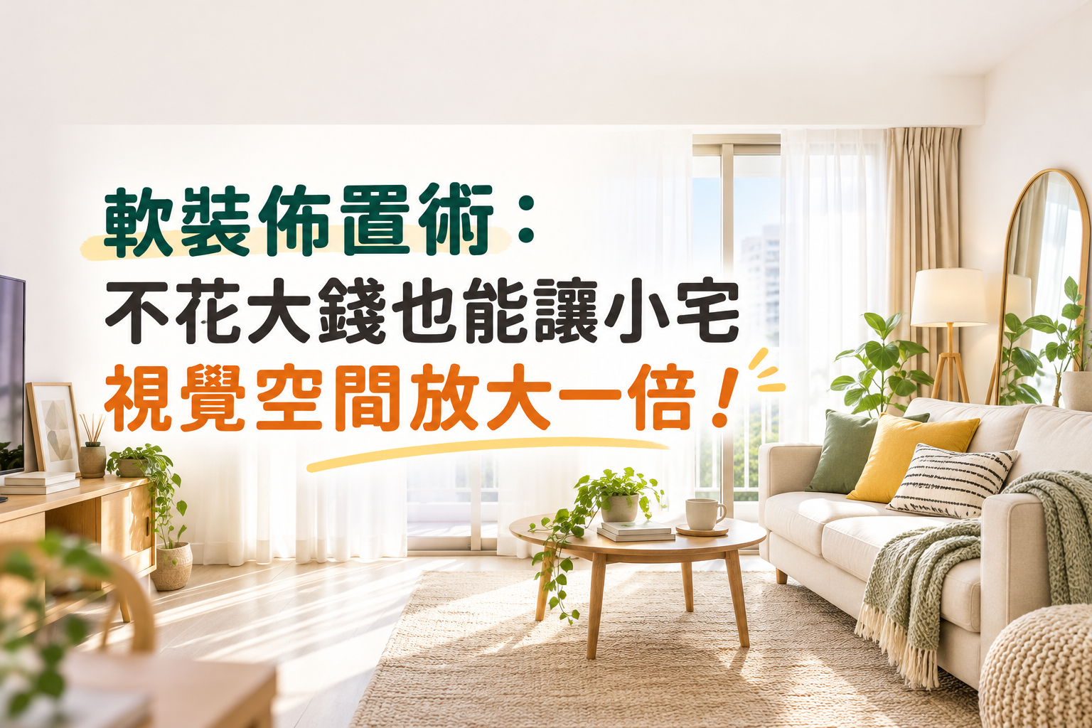 軟裝佈置術：不花大錢也能讓小宅視覺空間放大一倍！