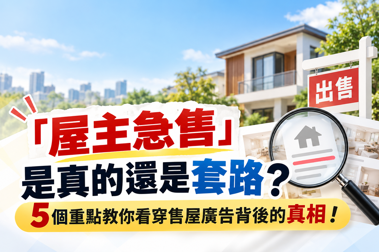 「屋主急售」是真的還是套路?5個重點教你看穿售屋廣告背後的真相!