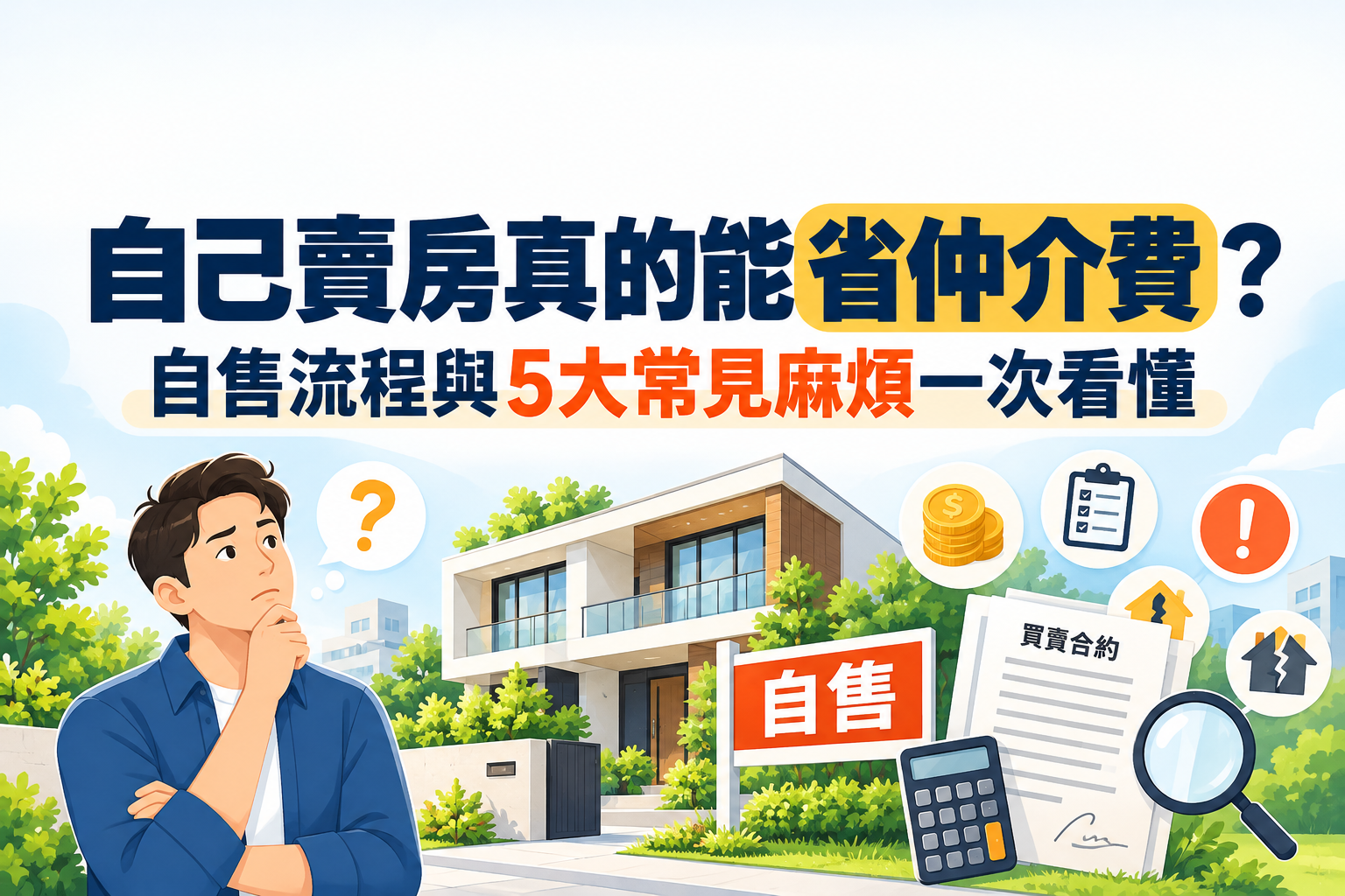 自己賣房真的能省仲介費?自售流程與5大常見麻煩一次看懂