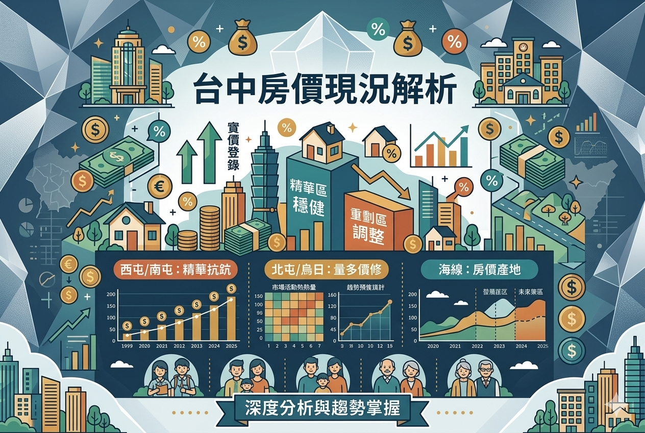 台中的房價現況如何?一張表看懂各行政區行情趨勢!